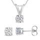 Round Cut White Diamond Stud/Pendant - 0.15 CT TW