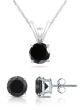 Round Black Diamond Stud/Earring Set - 0.20 CT TW