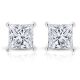 Princess Cut White Diamond Studs - 0.15 CT TW