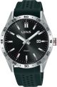 Seiko Lorus Unisex Stainless Case with Black Dial and Silicone Strap