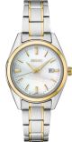 Seiko Ladies Essentials Watch, SS, 2-Tone Silver/Gold, Mother of Pearl Dial